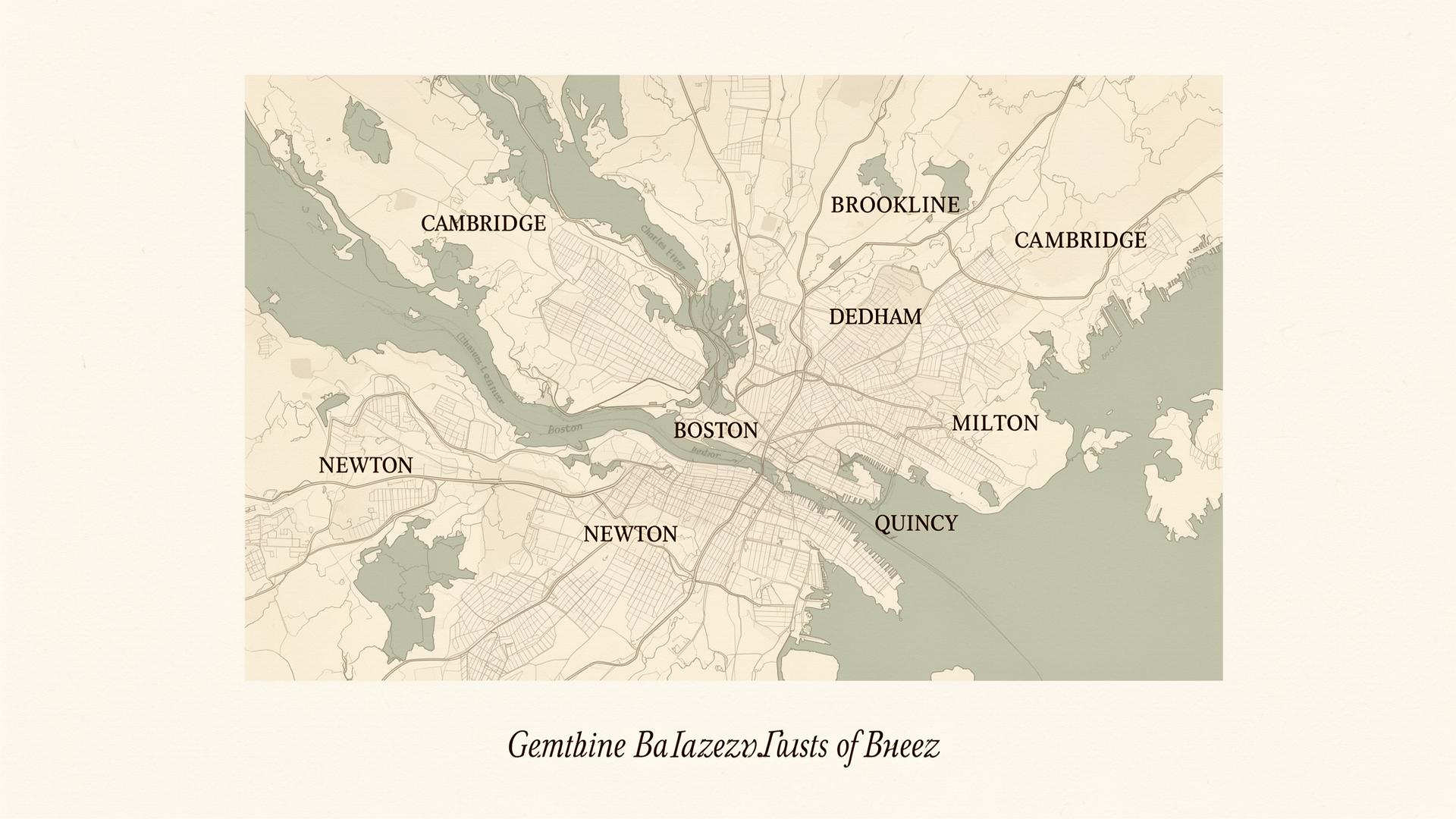 Illustrated map of Boston and Greater Boston service area
